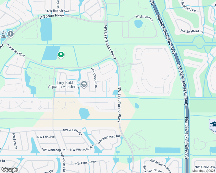 map of restaurants, bars, coffee shops, grocery stores, and more near 5837 Northwest Gerald Circle in Port St. Lucie