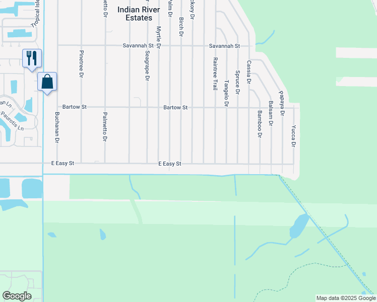 map of restaurants, bars, coffee shops, grocery stores, and more near 6103 Hickory Drive in Fort Pierce