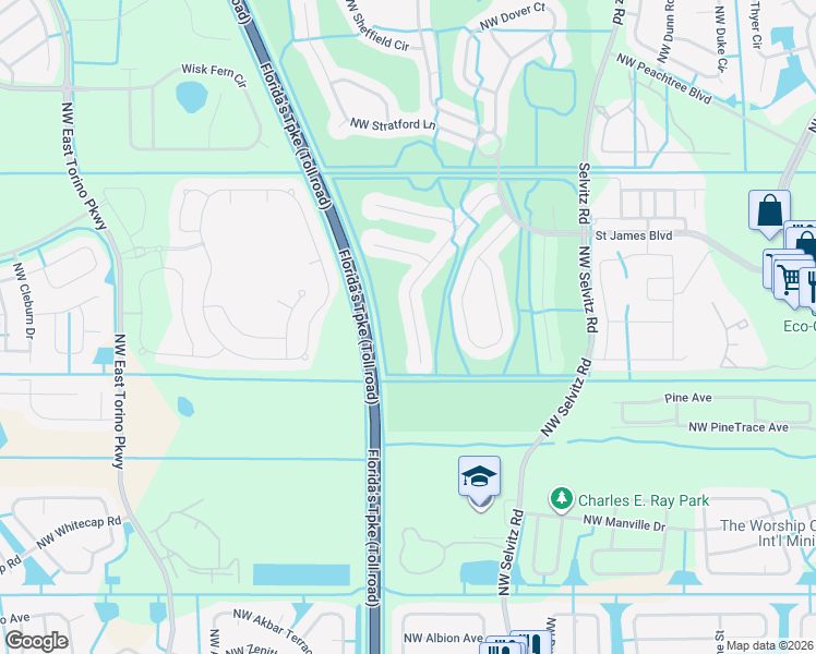 map of restaurants, bars, coffee shops, grocery stores, and more near 688 Stanford Lane in Port St. Lucie