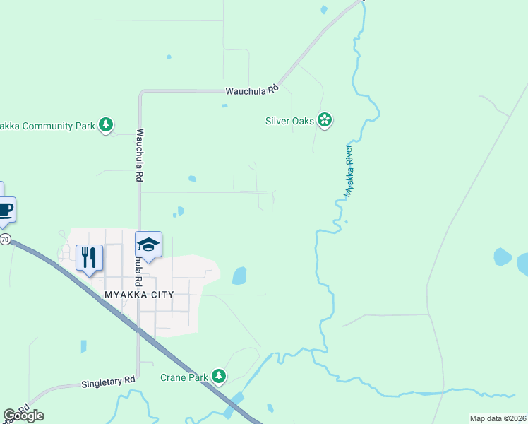 map of restaurants, bars, coffee shops, grocery stores, and more near 37810 Boyd Road in Myakka City