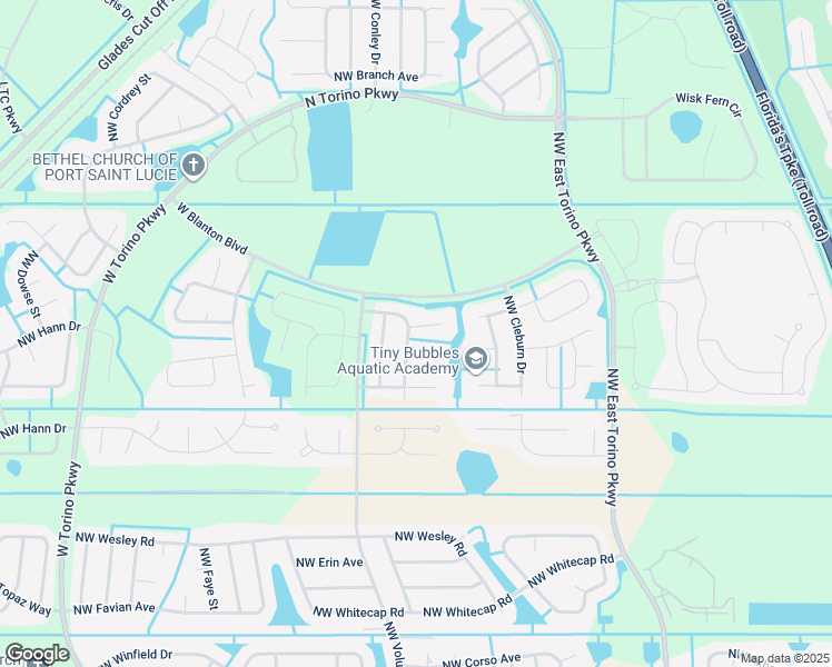 map of restaurants, bars, coffee shops, grocery stores, and more near 5816 Northwest Dana Circle in Port St. Lucie