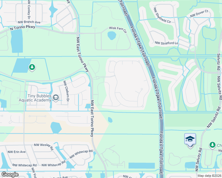 map of restaurants, bars, coffee shops, grocery stores, and more near 1926 Northwest Cataluna Circle in Port St. Lucie