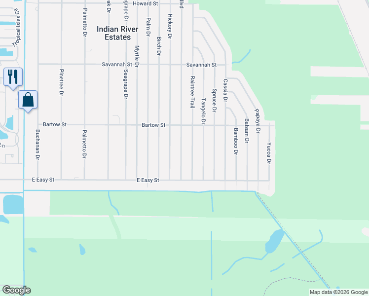 map of restaurants, bars, coffee shops, grocery stores, and more near 6004 Sunset Boulevard in Fort Pierce