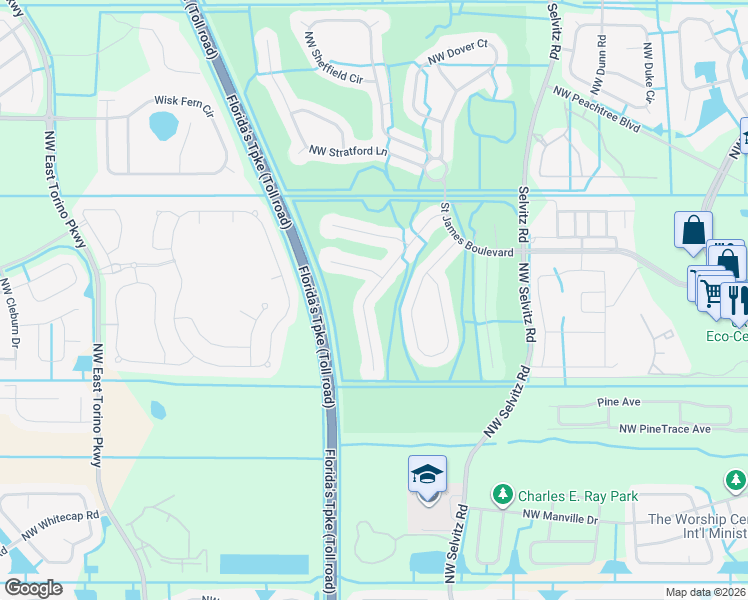 map of restaurants, bars, coffee shops, grocery stores, and more near 661 Stanford Lane in Port Saint Lucie