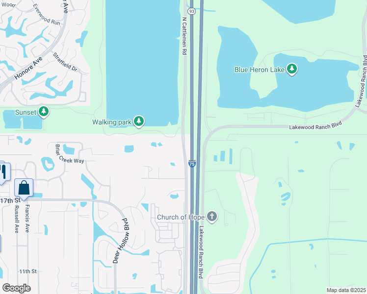 map of restaurants, bars, coffee shops, grocery stores, and more near 3700 Cattlemen Road in Sarasota