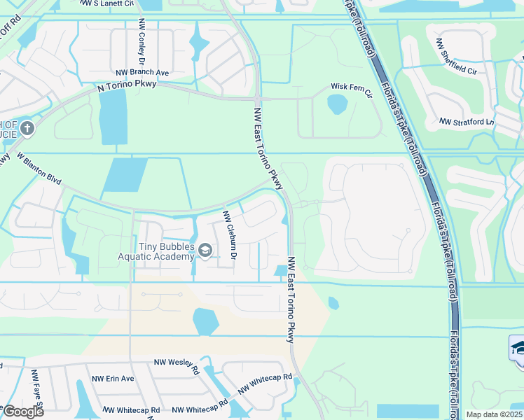 map of restaurants, bars, coffee shops, grocery stores, and more near 5754 Northwest Belwood Circle in Port St. Lucie