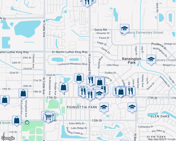 map of restaurants, bars, coffee shops, grocery stores, and more near 2268 Lockwood Lake Circle in Sarasota