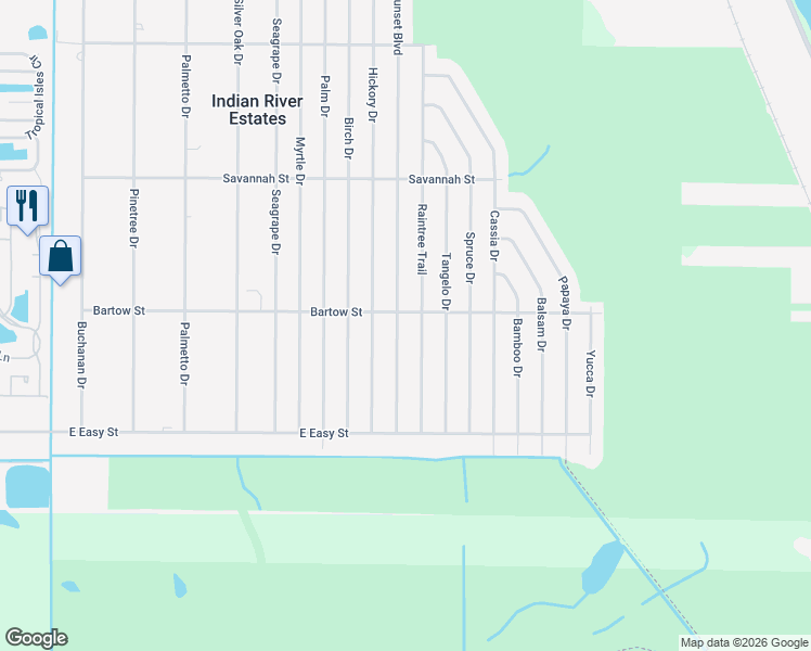 map of restaurants, bars, coffee shops, grocery stores, and more near 5906 Sunset Boulevard in Fort Pierce