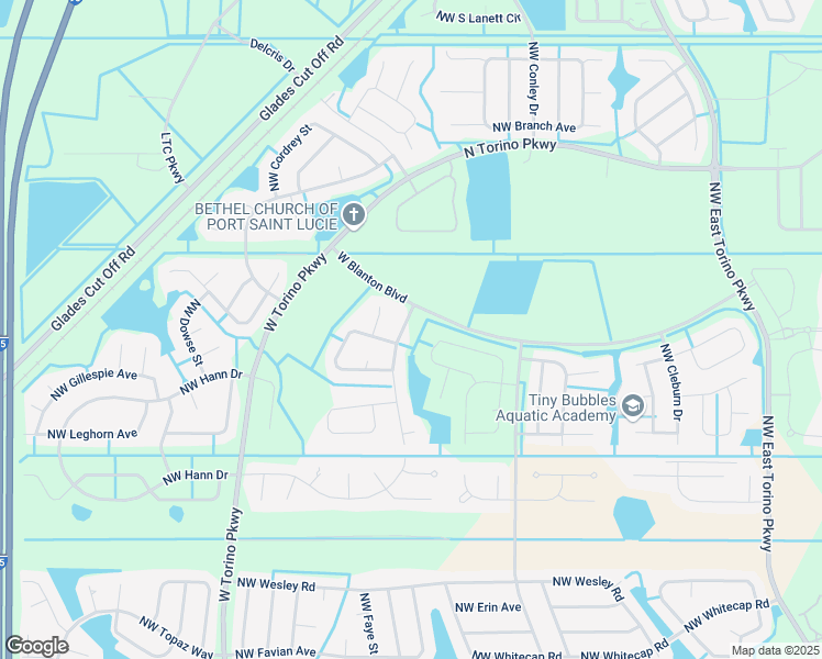 map of restaurants, bars, coffee shops, grocery stores, and more near 5795 Northwest Coosa Drive in Port St. Lucie