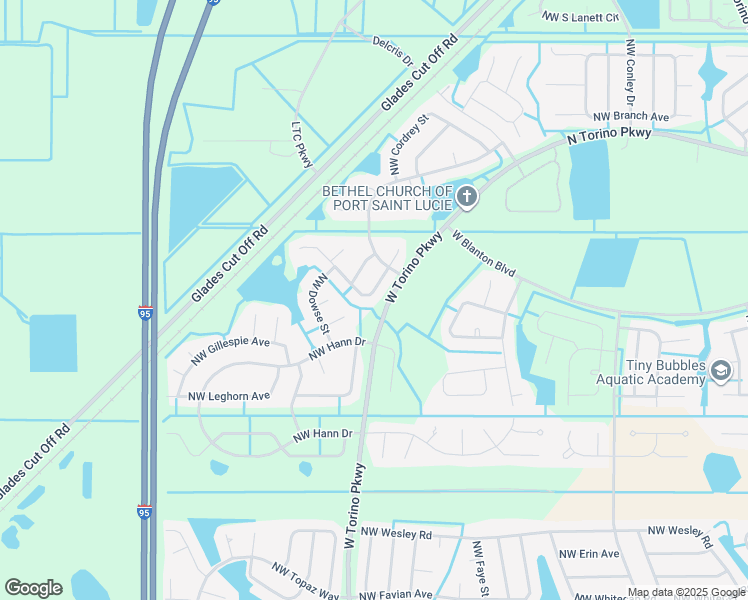 map of restaurants, bars, coffee shops, grocery stores, and more near 5740 Northwest Jigsaw Lane in Port St. Lucie