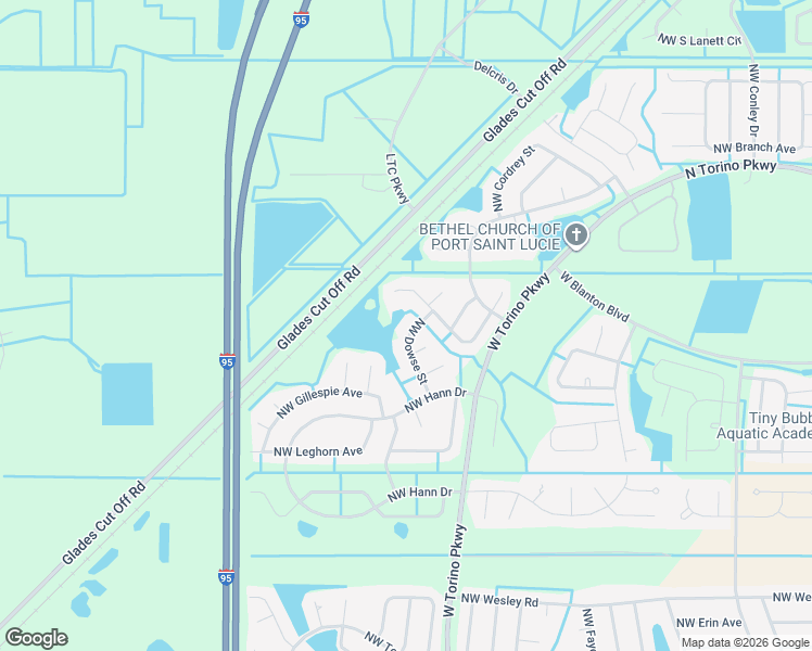 map of restaurants, bars, coffee shops, grocery stores, and more near 5768 Northwest Jigsaw Lane in Port St. Lucie