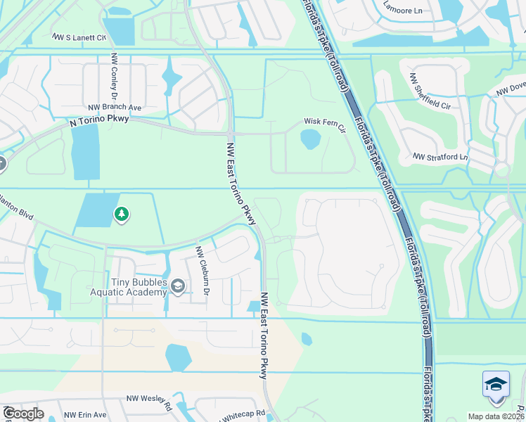 map of restaurants, bars, coffee shops, grocery stores, and more near 2880 Northwest Treviso Circle in Port St. Lucie