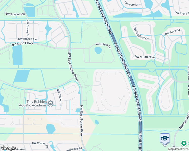 map of restaurants, bars, coffee shops, grocery stores, and more near 2295 Northwest Padova Street in Port St. Lucie