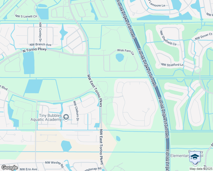 map of restaurants, bars, coffee shops, grocery stores, and more near 2480 Northwest Treviso Circle in Port St. Lucie
