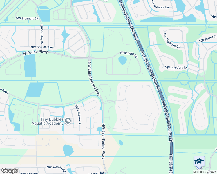 map of restaurants, bars, coffee shops, grocery stores, and more near 2480 Northwest Treviso Circle in Port St. Lucie