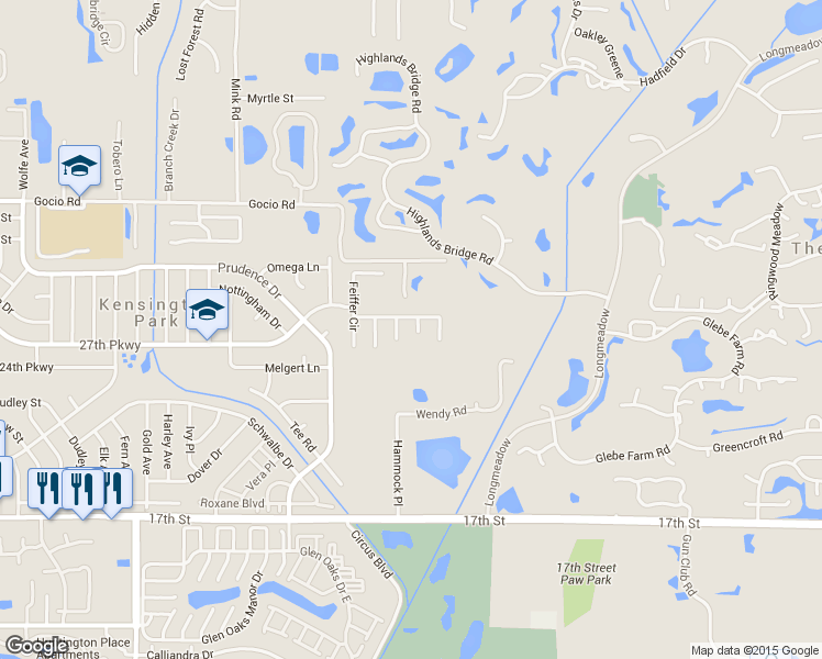 map of restaurants, bars, coffee shops, grocery stores, and more near 2453 Guthrie Circle in Sarasota