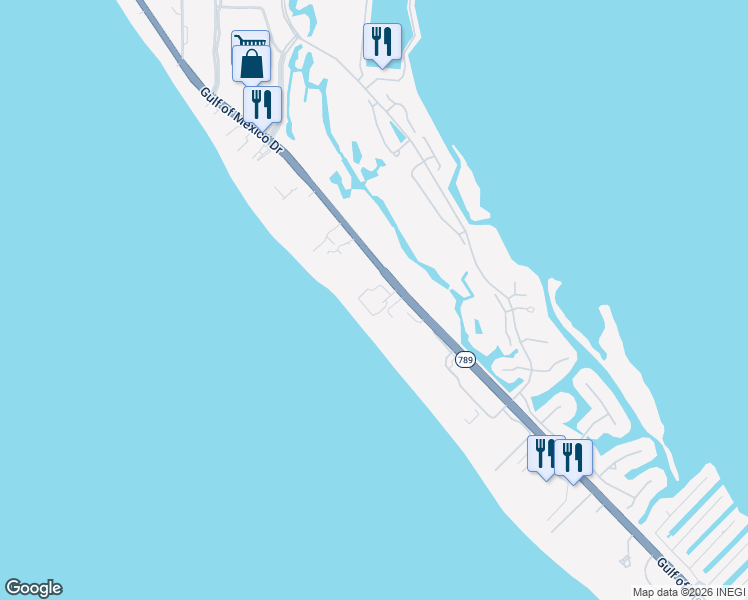 map of restaurants, bars, coffee shops, grocery stores, and more near 2151 Gulf of Mexico Drive in Longboat Key