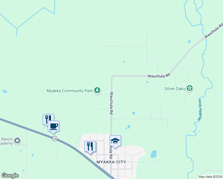 map of restaurants, bars, coffee shops, grocery stores, and more near 9995 Wauchula Road in Myakka City