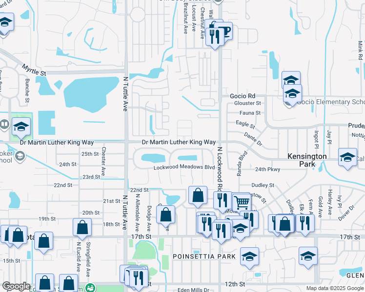 map of restaurants, bars, coffee shops, grocery stores, and more near 3045 Lockwood Lake Circle in Sarasota