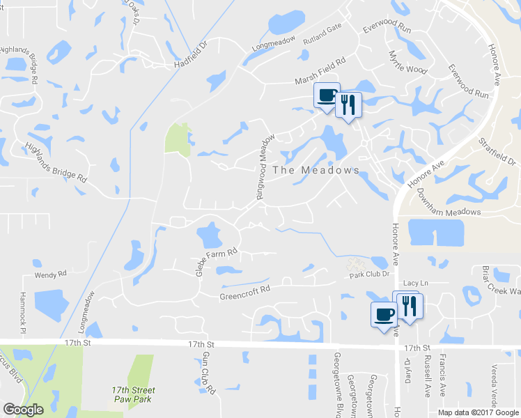 map of restaurants, bars, coffee shops, grocery stores, and more near 4582 Ringwood Mdw in Sarasota