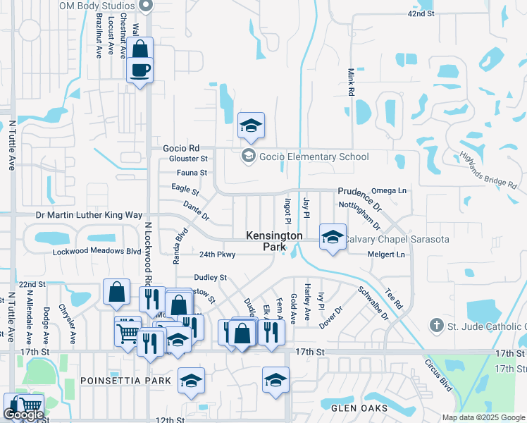 map of restaurants, bars, coffee shops, grocery stores, and more near 2766 Heather Place in Sarasota