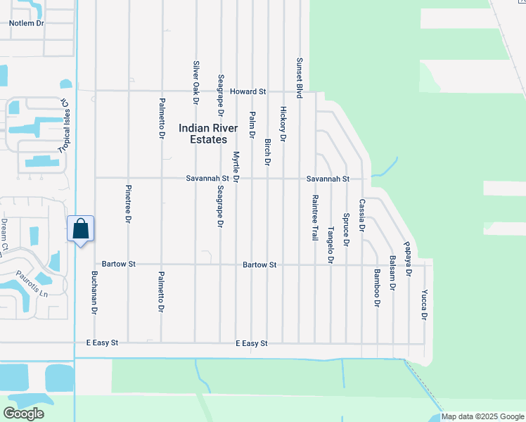 map of restaurants, bars, coffee shops, grocery stores, and more near 5712 Palm Drive in Fort Pierce