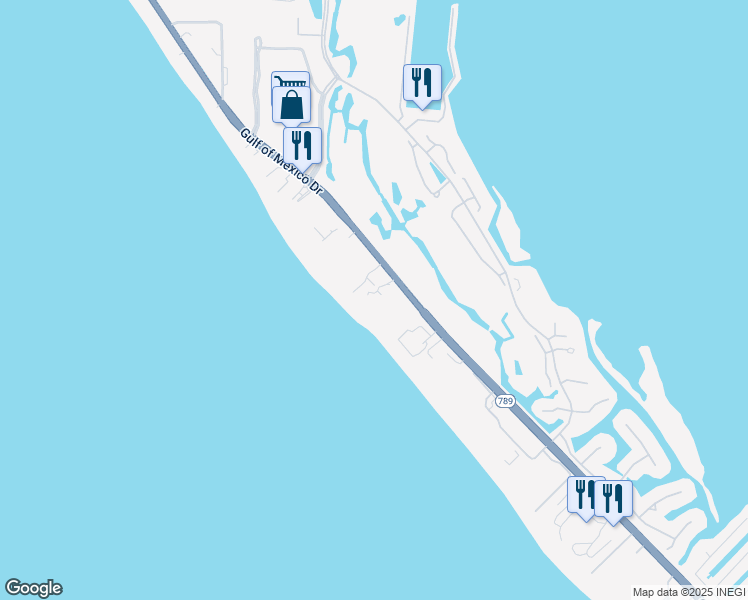map of restaurants, bars, coffee shops, grocery stores, and more near 2171 Gulf of Mexico Drive in Longboat Key