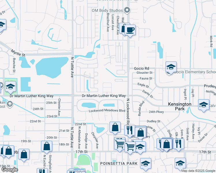 map of restaurants, bars, coffee shops, grocery stores, and more near 2901-2999 Regency Cove in Sarasota