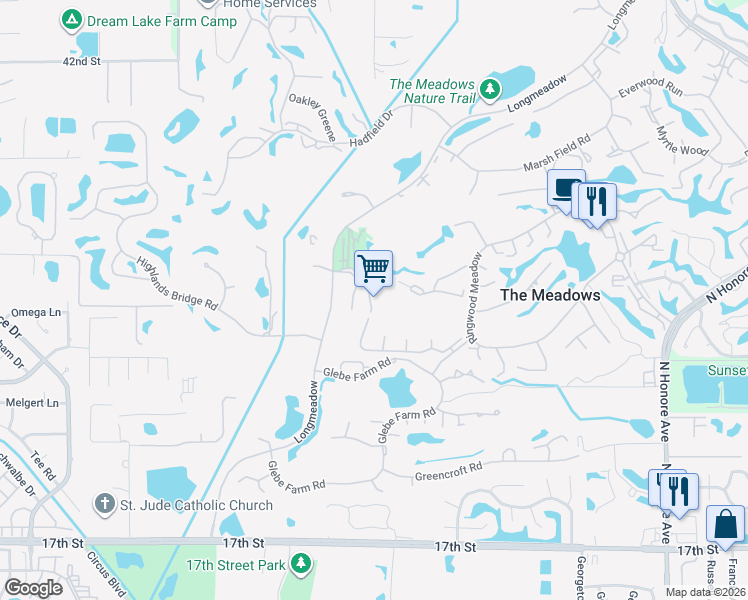 map of restaurants, bars, coffee shops, grocery stores, and more near 3069 Quail Hollow Street in Sarasota