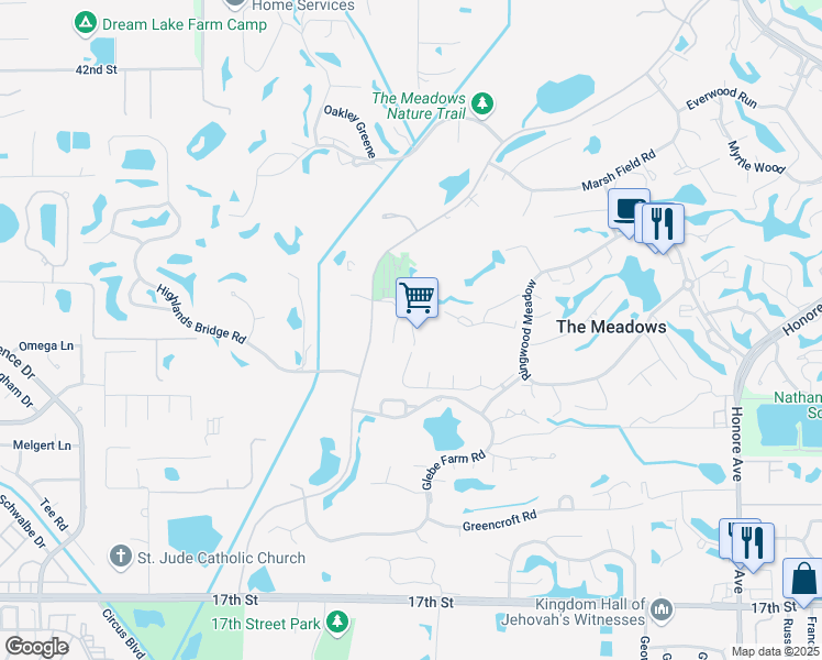 map of restaurants, bars, coffee shops, grocery stores, and more near 3023 Quail Hollow Street in Sarasota