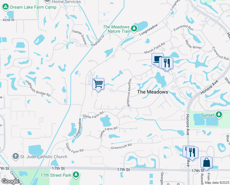 map of restaurants, bars, coffee shops, grocery stores, and more near 4578 Longwater Chase in Sarasota