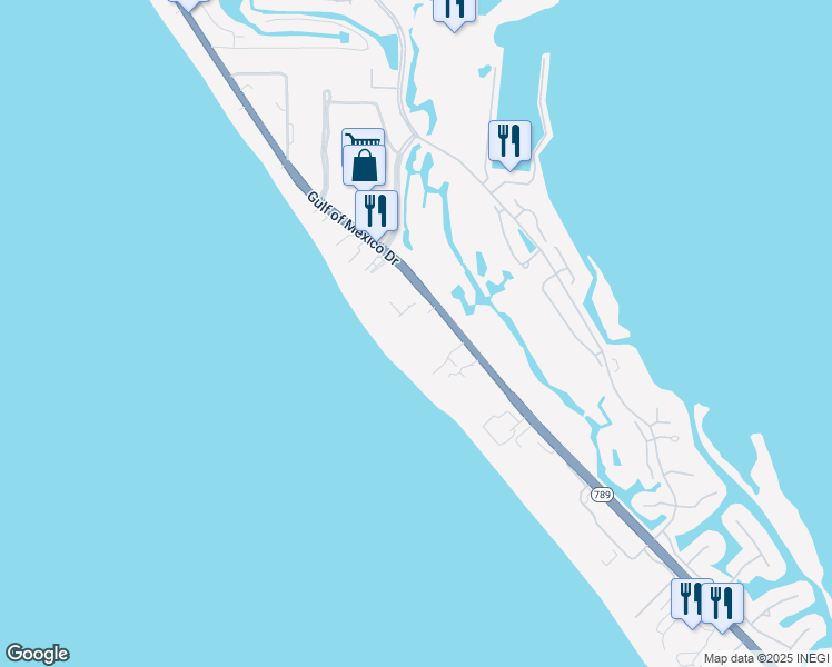 map of restaurants, bars, coffee shops, grocery stores, and more near 2377 Gulf of Mexico Drive in Longboat Key