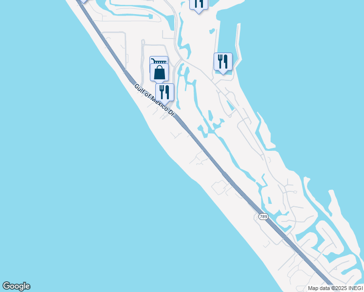 map of restaurants, bars, coffee shops, grocery stores, and more near 2377 Gulf of Mexico Drive in Longboat Key