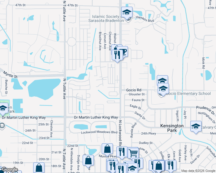 map of restaurants, bars, coffee shops, grocery stores, and more near 113 Avenue C in Sarasota