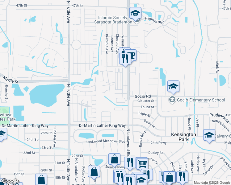 map of restaurants, bars, coffee shops, grocery stores, and more near 113 Avenue C in Sarasota