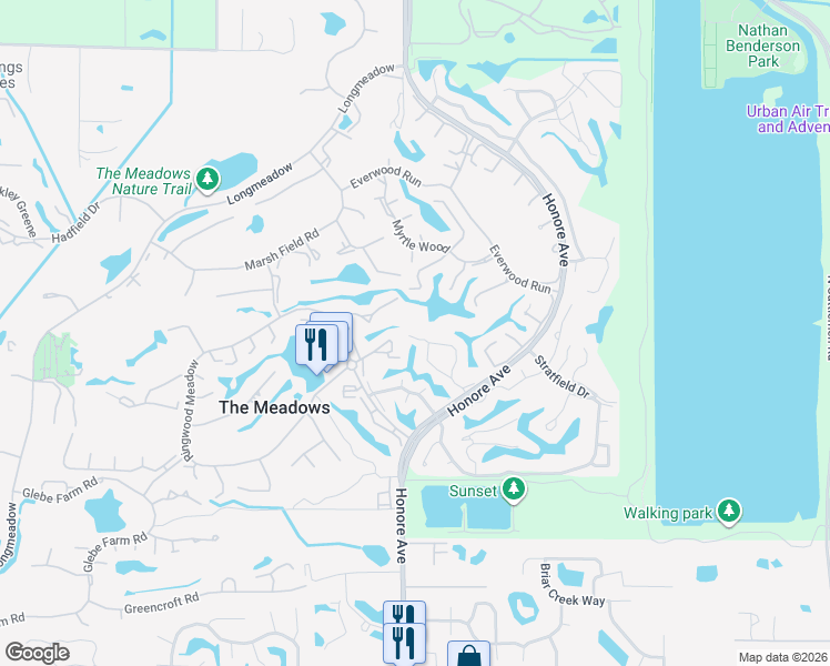 map of restaurants, bars, coffee shops, grocery stores, and more near 72 Sandleheath in Sarasota