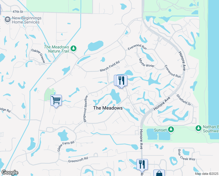 map of restaurants, bars, coffee shops, grocery stores, and more near 3250 Ringwood Mdw in Sarasota