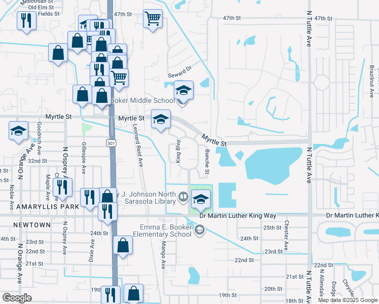 map of restaurants, bars, coffee shops, grocery stores, and more near 2248 Evers Circle in Sarasota
