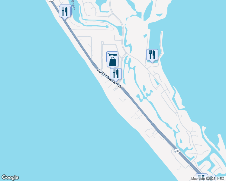 map of restaurants, bars, coffee shops, grocery stores, and more near 2525 Gulf of Mexico Drive in Longboat Key