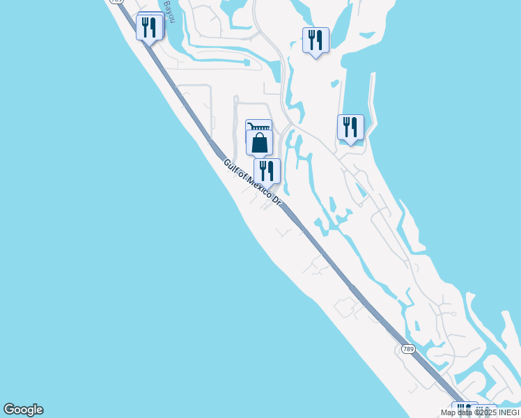 map of restaurants, bars, coffee shops, grocery stores, and more near 2525 Gulf of Mexico Drive in Longboat Key
