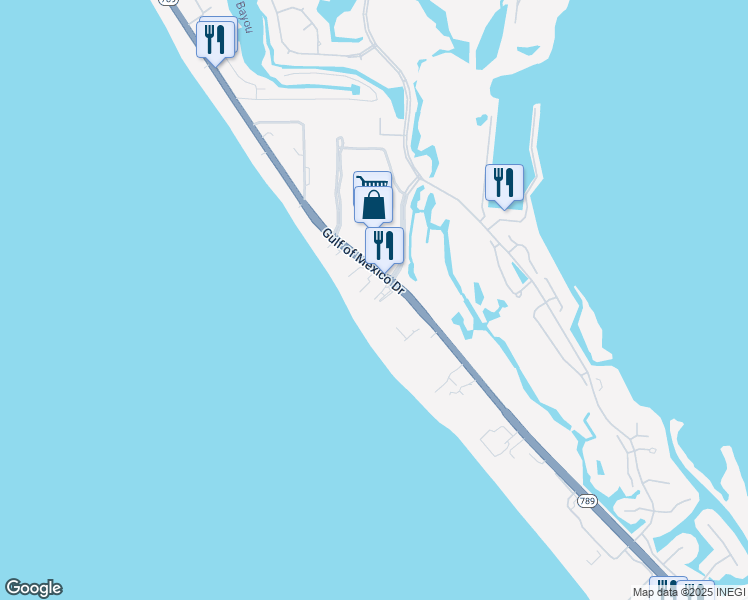 map of restaurants, bars, coffee shops, grocery stores, and more near 2525 Gulf of Mexico Drive in Longboat Key
