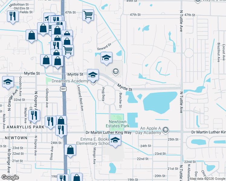 map of restaurants, bars, coffee shops, grocery stores, and more near 2248 Evers Circle in Sarasota