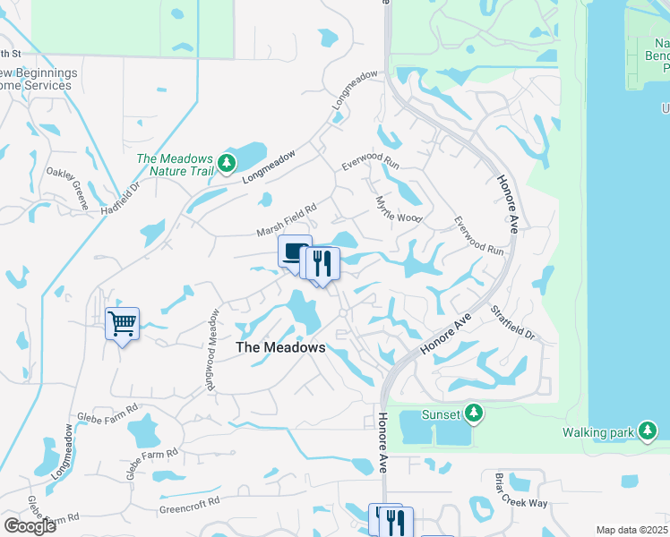 map of restaurants, bars, coffee shops, grocery stores, and more near 4985 Ringwood Meadow in Sarasota