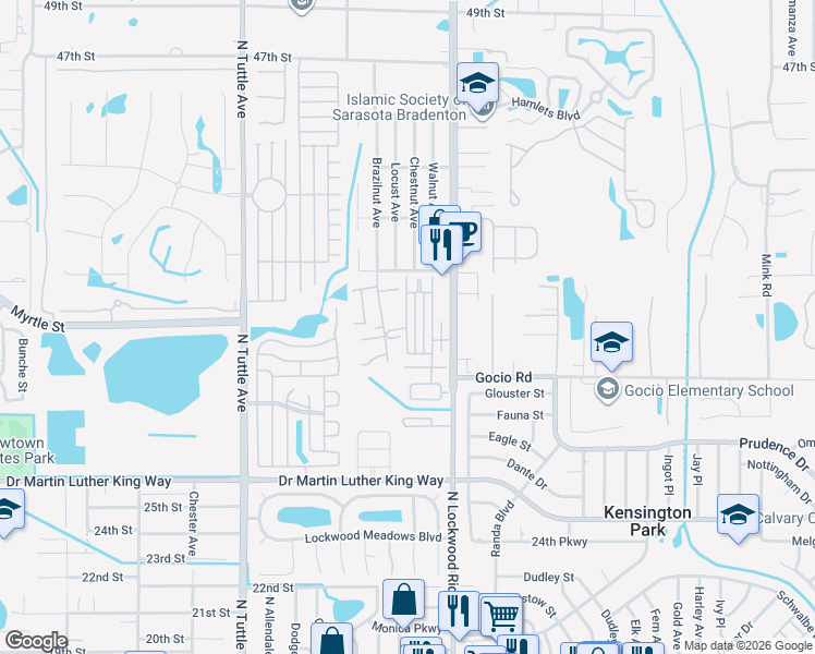 map of restaurants, bars, coffee shops, grocery stores, and more near 113 Avenue C in Sarasota