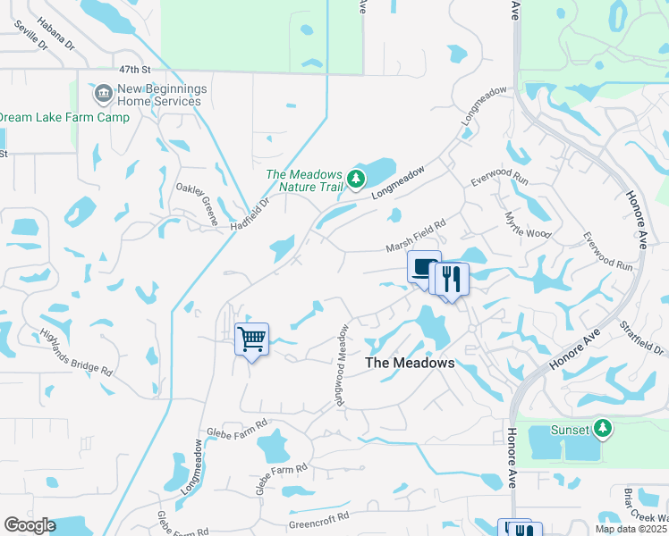 map of restaurants, bars, coffee shops, grocery stores, and more near 3572 Ferndell in Sarasota
