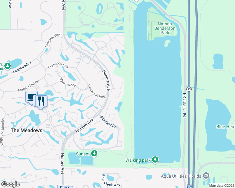 map of restaurants, bars, coffee shops, grocery stores, and more near 3746 Surrey Ln in Sarasota