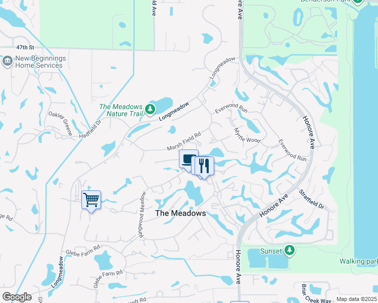 map of restaurants, bars, coffee shops, grocery stores, and more near 3508 Richwood Link in Sarasota