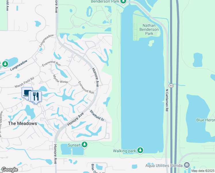 map of restaurants, bars, coffee shops, grocery stores, and more near 3746 Surrey Lane in Sarasota