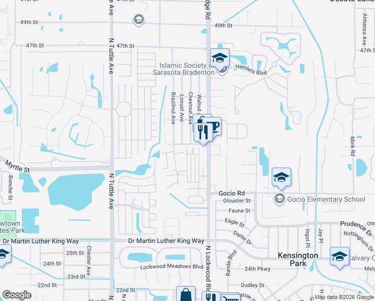 map of restaurants, bars, coffee shops, grocery stores, and more near 102 Avenue C in Sarasota