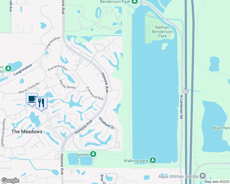 map of restaurants, bars, coffee shops, grocery stores, and more near 3774 Surrey Lane in Sarasota